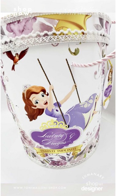 Trusou botez mov cu printese si flori Printesa Sofia 5